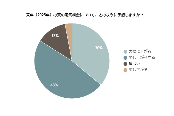 来年(2025年)の夏の電気代について、どのように予想しますか?